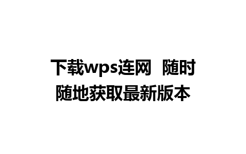 下载wps连网  随时随地获取最新版本