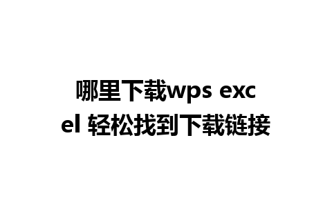 哪里下载wps excel 轻松找到下载链接