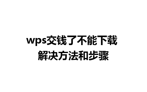 wps交钱了不能下载 解决方法和步骤