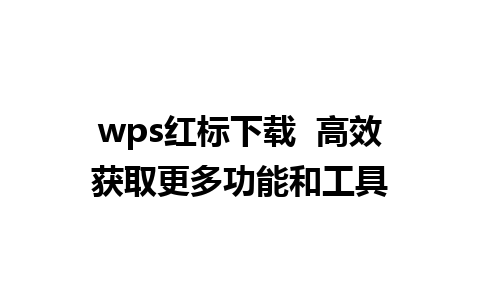 wps红标下载  高效获取更多功能和工具