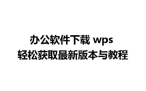 办公软件下载 wps 轻松获取最新版本与教程