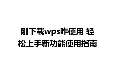 刚下载wps咋使用 轻松上手新功能使用指南