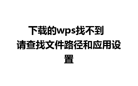 下载的wps找不到  请查找文件路径和应用设置