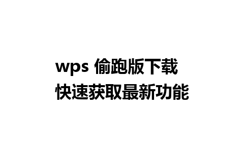 wps 偷跑版下载  快速获取最新功能