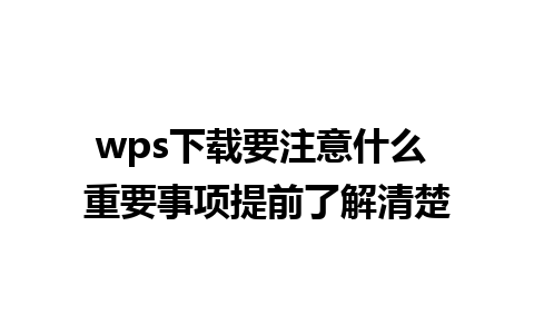 wps下载要注意什么 重要事项提前了解清楚