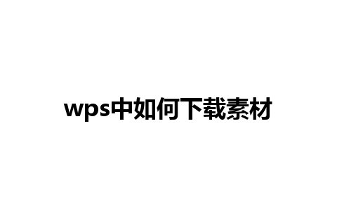 wps中如何下载素材 