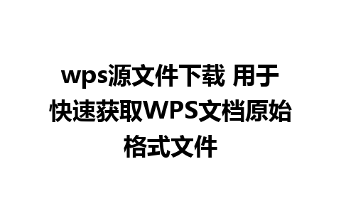 wps源文件下载 用于快速获取WPS文档原始格式文件