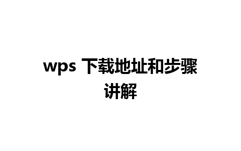 wps 下载地址和步骤讲解