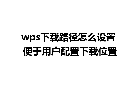 wps下载路径怎么设置 便于用户配置下载位置