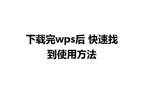 下载完wps后 快速找到使用方法