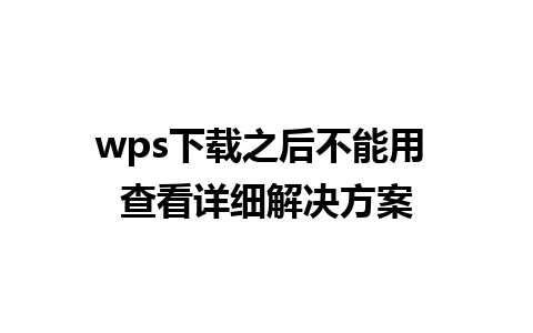 wps下载之后不能用 查看详细解决方案