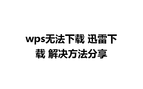 wps无法下载 迅雷下载 解决方法分享