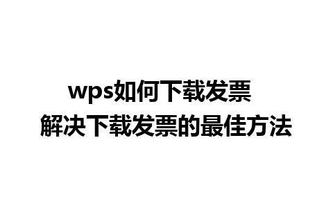 wps如何下载发票  解决下载发票的最佳方法