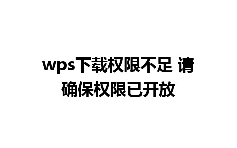 wps下载权限不足 请确保权限已开放