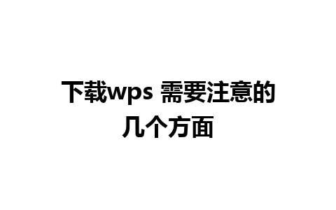 下载wps 需要注意的几个方面