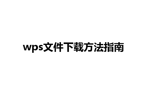 wps文件下载方法指南