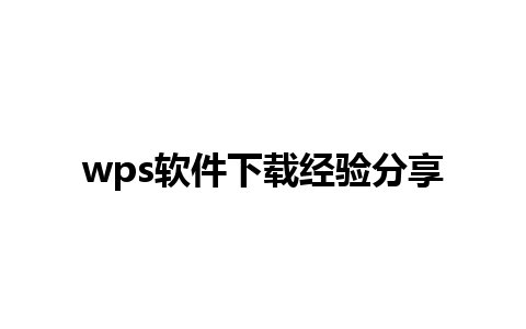 wps软件下载经验分享