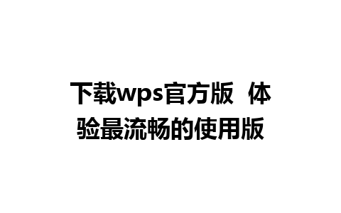 下载wps官方版  体验最流畅的使用版