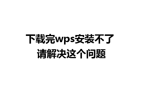 下载完wps安装不了 请解决这个问题