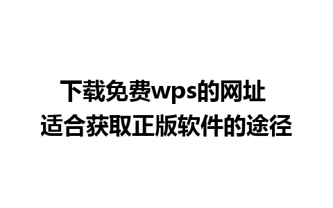 下载免费wps的网址 适合获取正版软件的途径