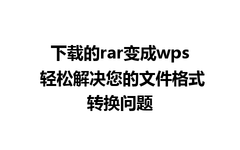 下载的rar变成wps 轻松解决您的文件格式转换问题