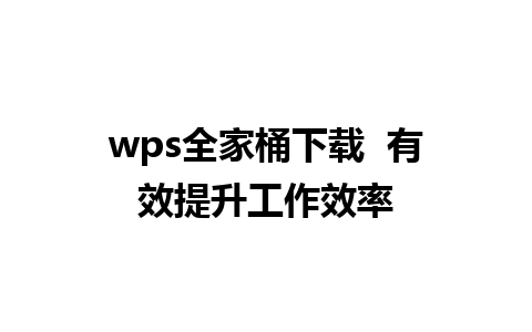 wps全家桶下载  有效提升工作效率 