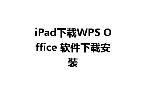 iPad下载WPS Office 软件下载安装