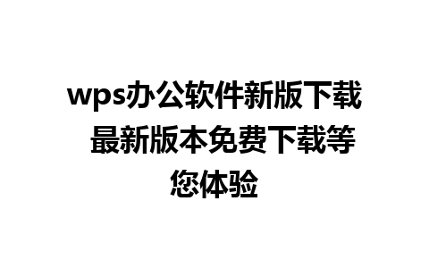 wps办公软件新版下载  最新版本免费下载等您体验