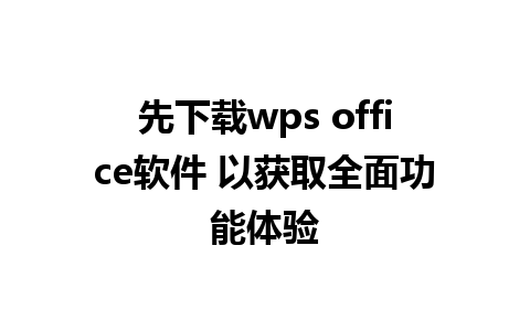 先下载wps office软件 以获取全面功能体验