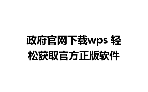 政府官网下载wps 轻松获取官方正版软件