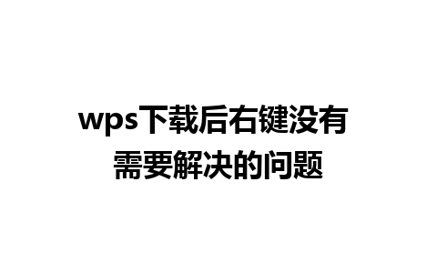 wps下载后右键没有 需要解决的问题