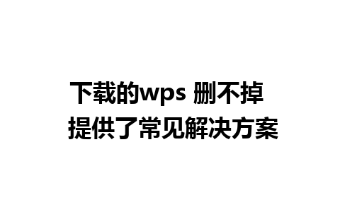 下载的wps 删不掉  提供了常见解决方案