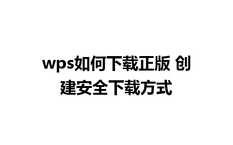 wps如何下载正版 创建安全下载方式