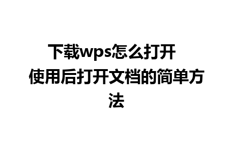 下载wps怎么打开  使用后打开文档的简单方法