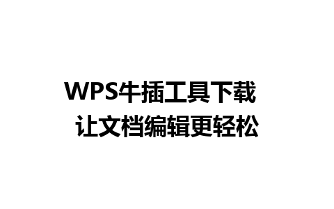 WPS牛插工具下载  让文档编辑更轻松