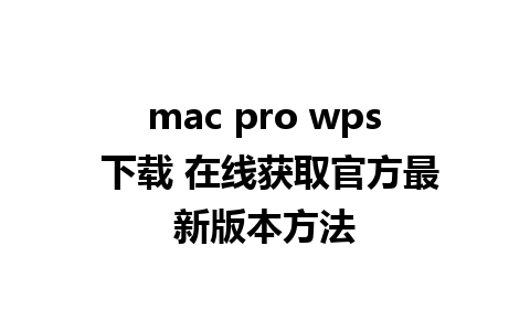 mac pro wps 下载 在线获取官方最新版本方法