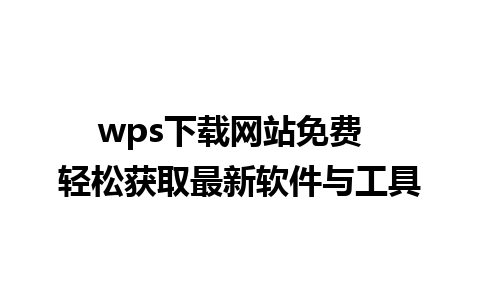 wps下载网站免费  轻松获取最新软件与工具