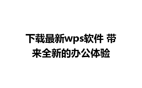 下载最新wps软件 带来全新的办公体验