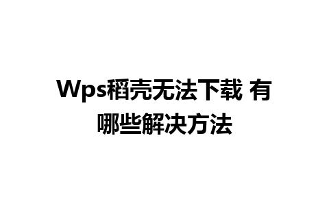 Wps稻壳无法下载 有哪些解决方法