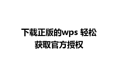 下载正版的wps 轻松获取官方授权