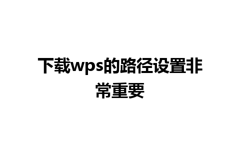 下载wps的路径设置非常重要