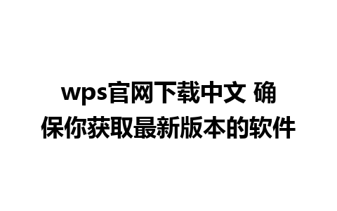 wps官网下载中文 确保你获取最新版本的软件