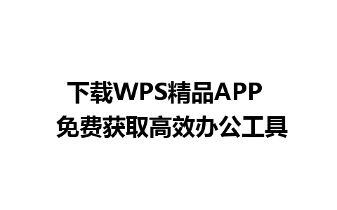 下载WPS精品APP  免费获取高效办公工具