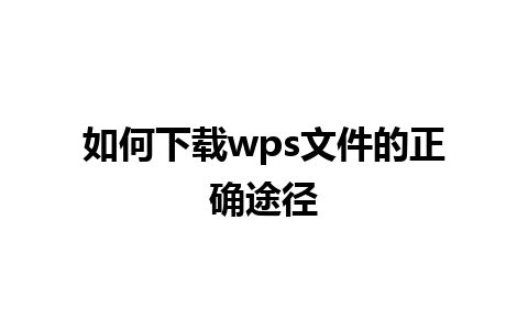 如何下载wps文件的正确途径