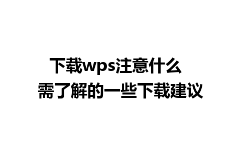 下载wps注意什么  需了解的一些下载建议