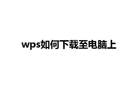 wps如何下载至电脑上