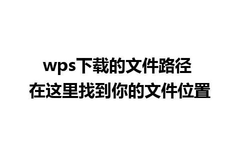 wps下载的文件路径 在这里找到你的文件位置