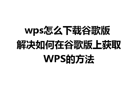 wps怎么下载谷歌版 解决如何在谷歌版上获取WPS的方法