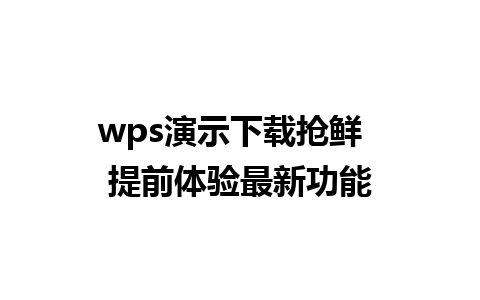 wps演示下载抢鲜  提前体验最新功能