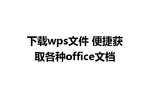 下载wps文件 便捷获取各种office文档